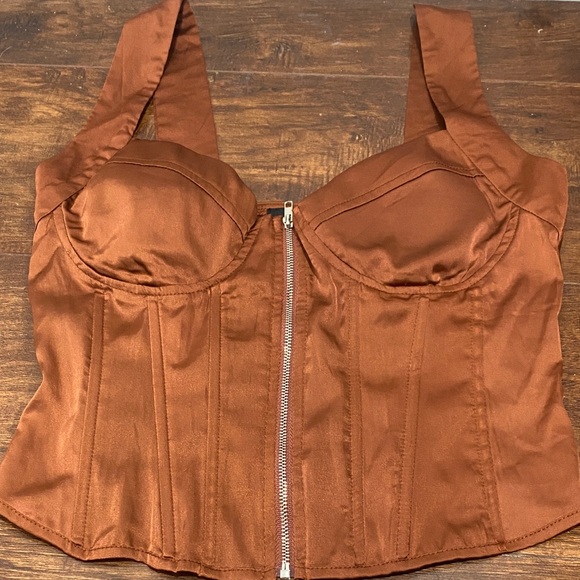 Tops - Women's Brown Corset Top